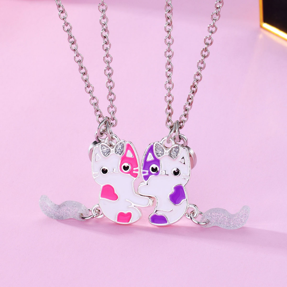Cute Kitty BFF Friendship Necklace - Front View