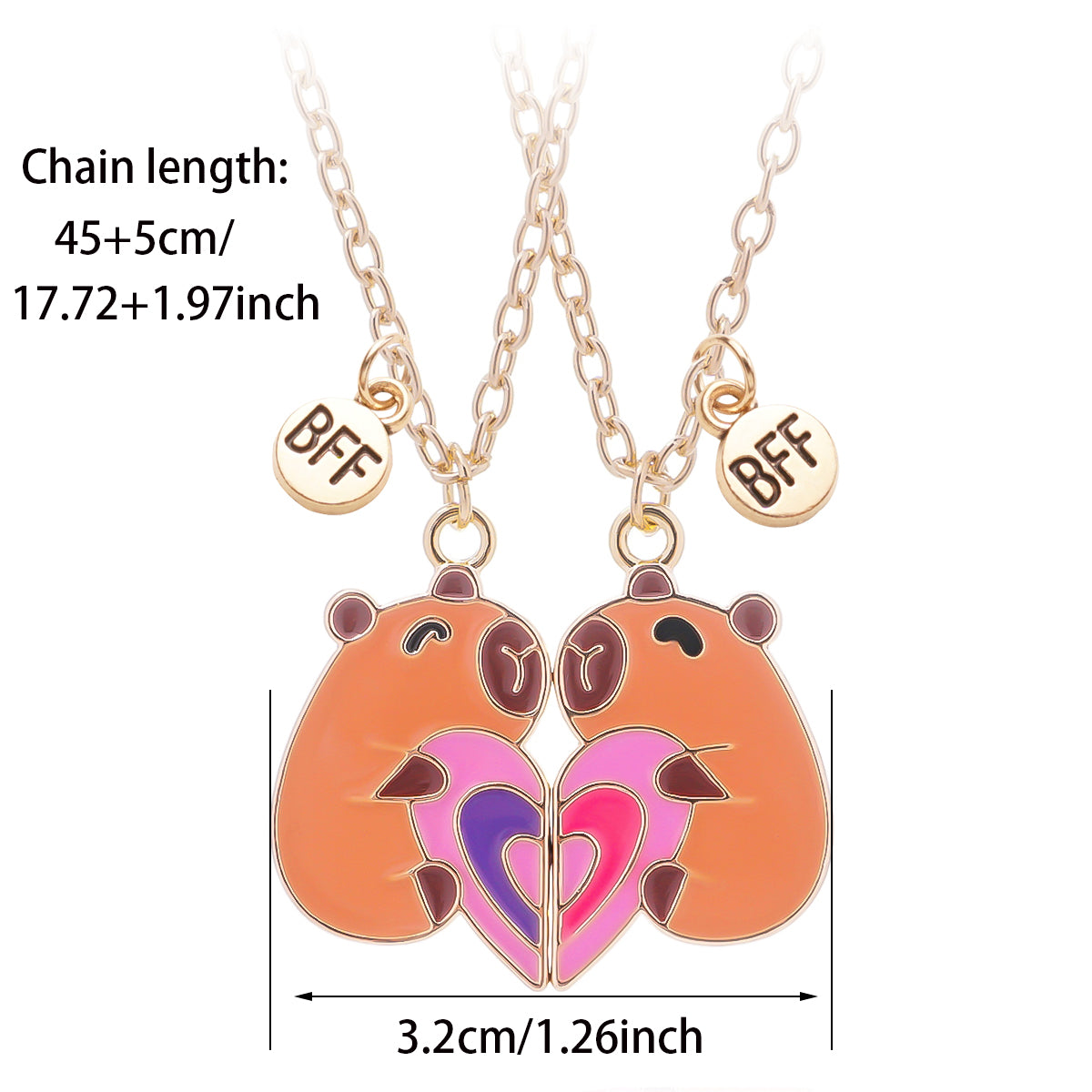 Capybara BFF Friendship Necklace