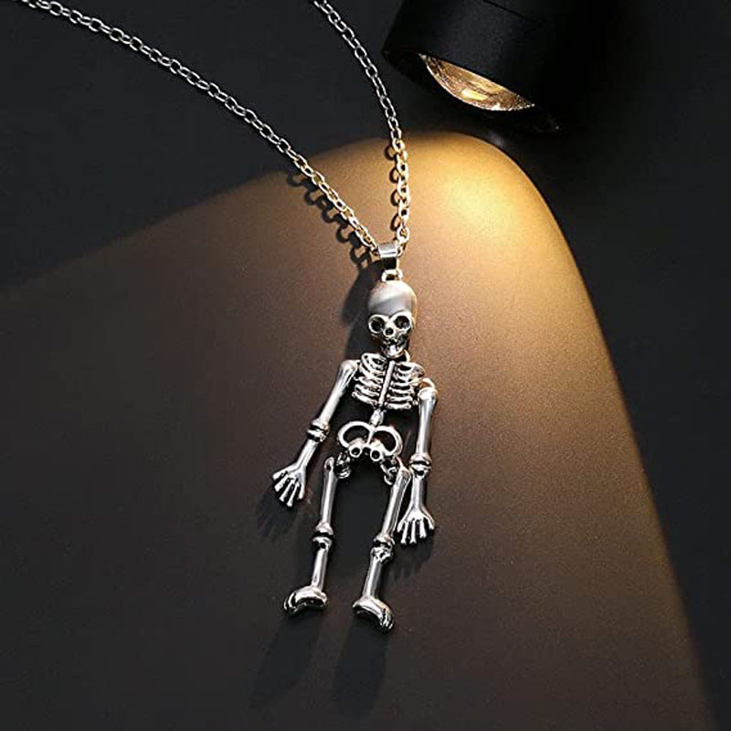 Love Till We Die BFF Necklace - Single silver skeleton from the pair