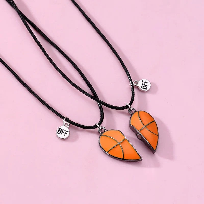 Basketball BFF Friendship Necklace - black variant - on the table view