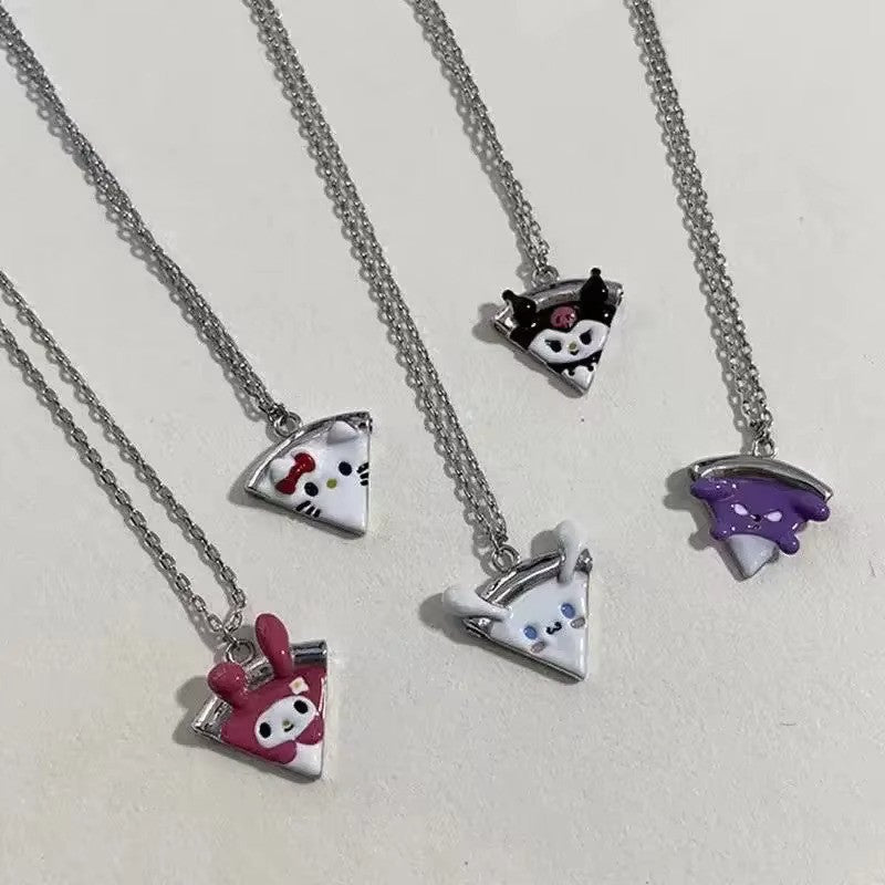 Saniro BFF Pizza Necklace Set for 5 Besties - showing 5 slices separately