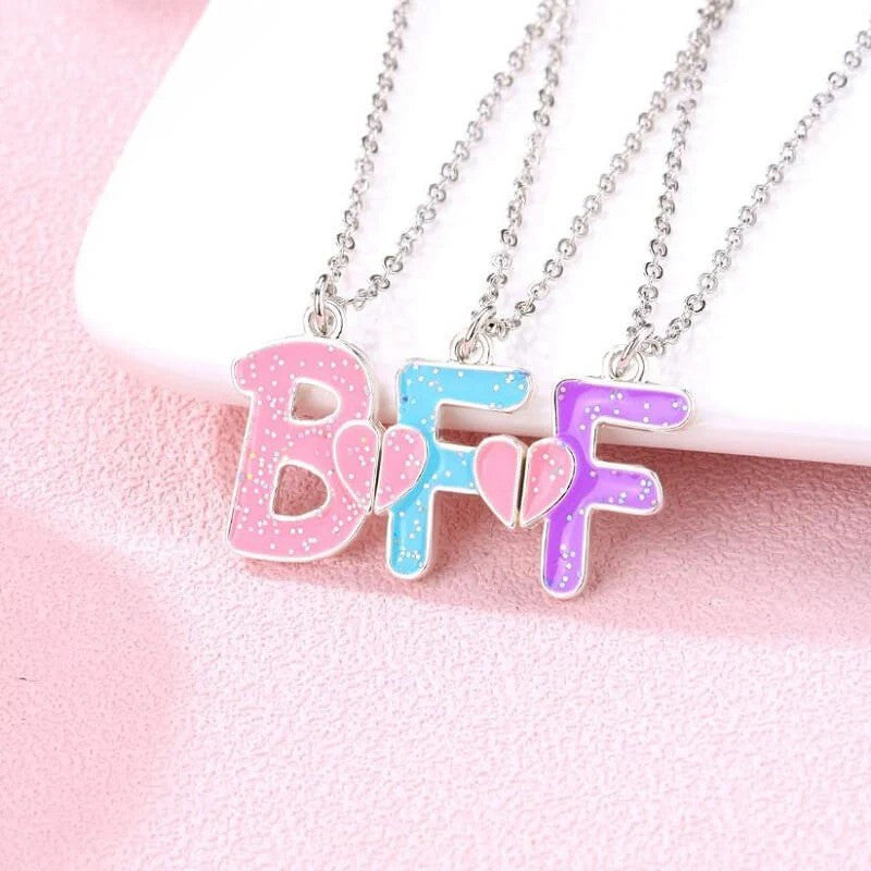 BFF Letter Necklace for 3