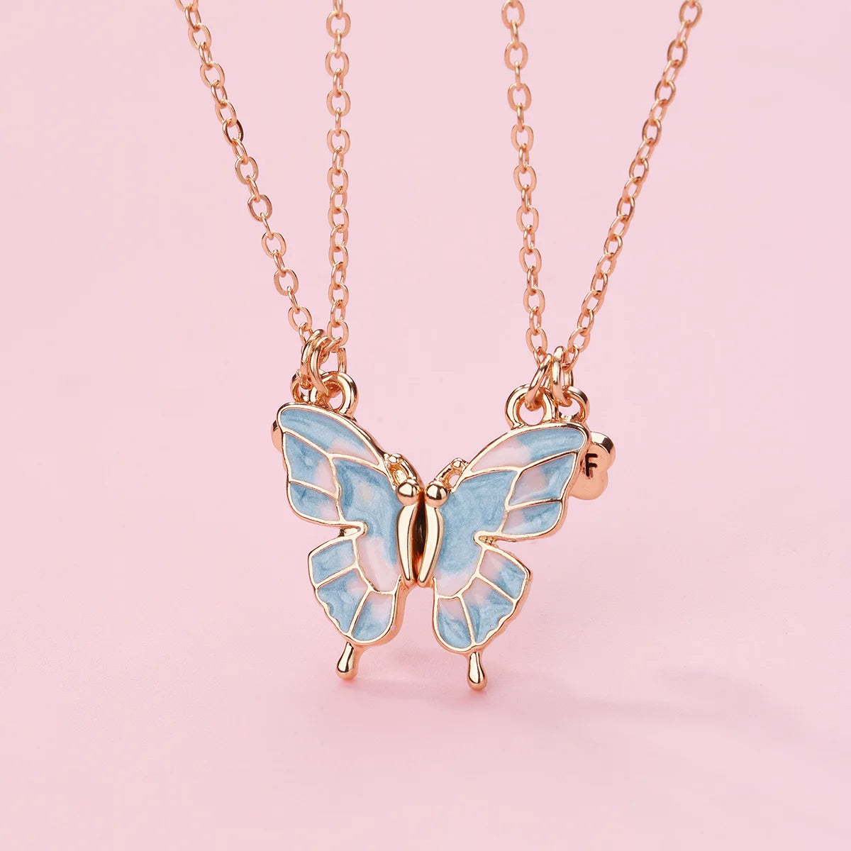Crystal Butterfly Best Friend Necklace