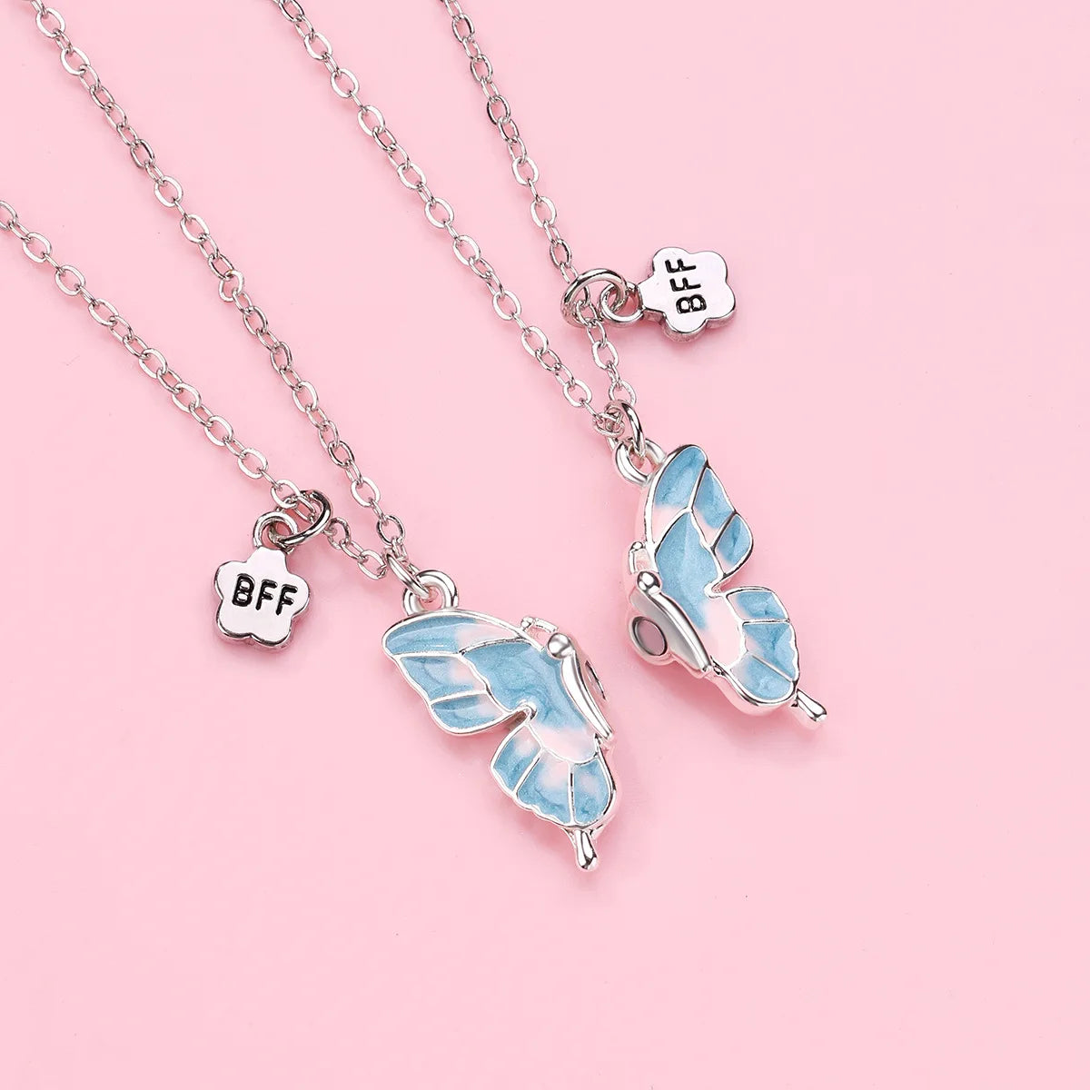 Crystal Butterfly Best Friend Necklace