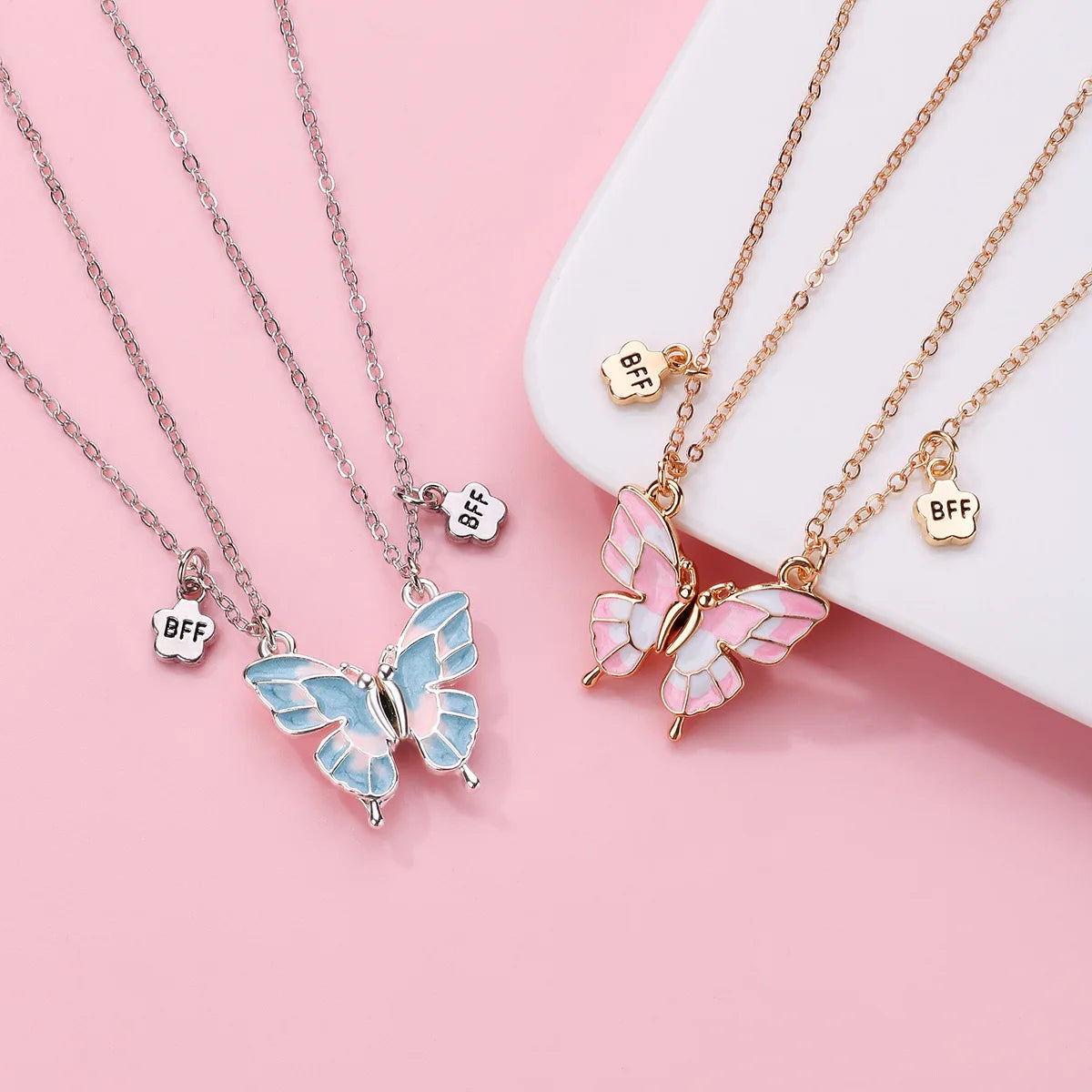 Crystal Butterfly Best Friend Necklace