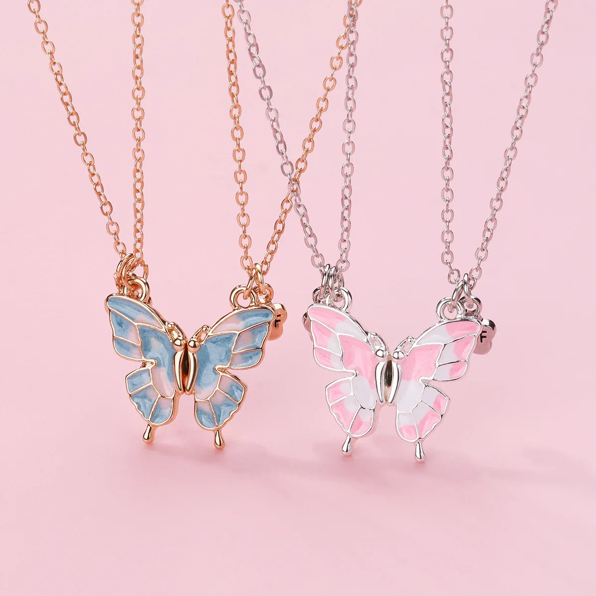 Crystal Butterfly Best Friend Necklace