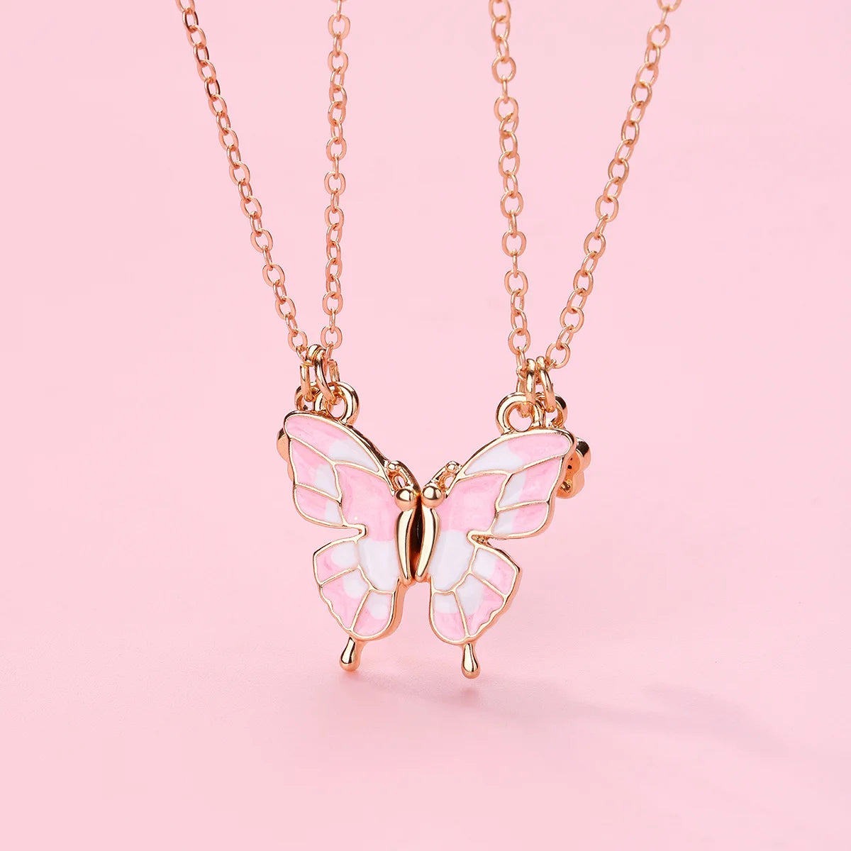 Crystal Butterfly Best Friend Necklace