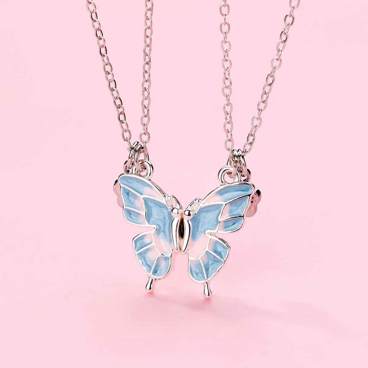 Crystal Butterfly Best Friend Necklace
