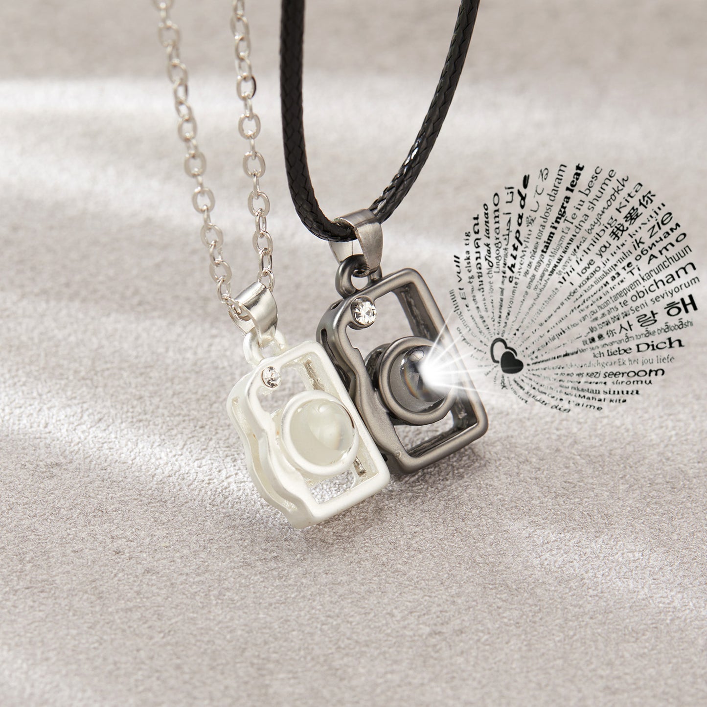 I Love You in 100 Languages Camera Necklace