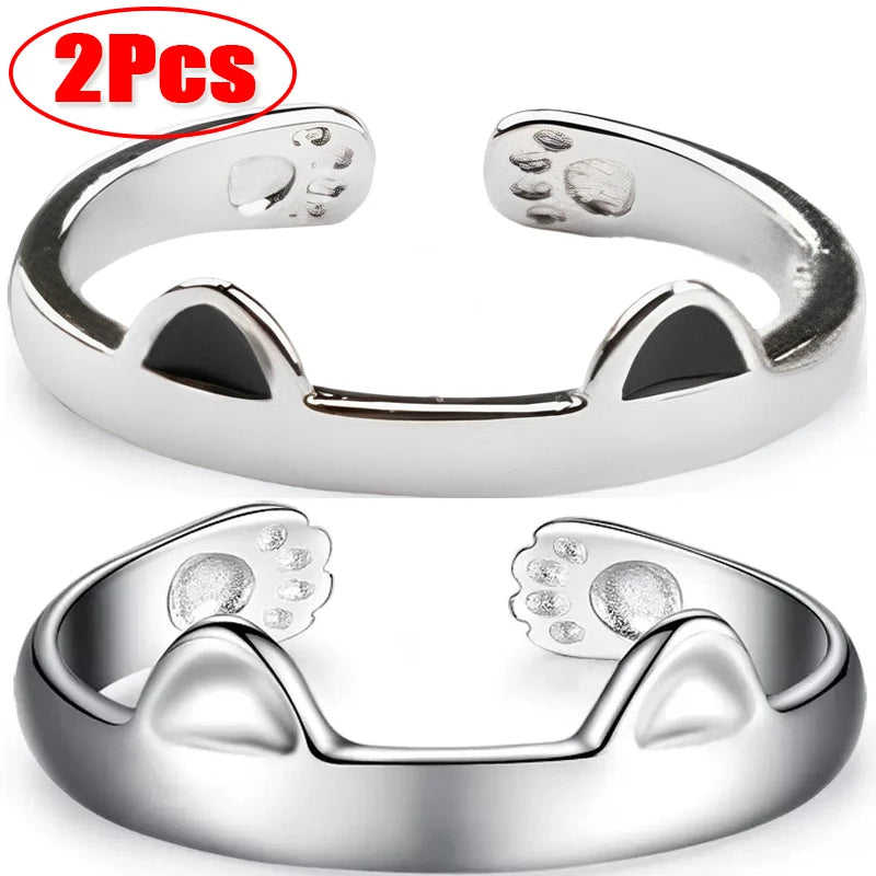 Cat Ear Rings Set