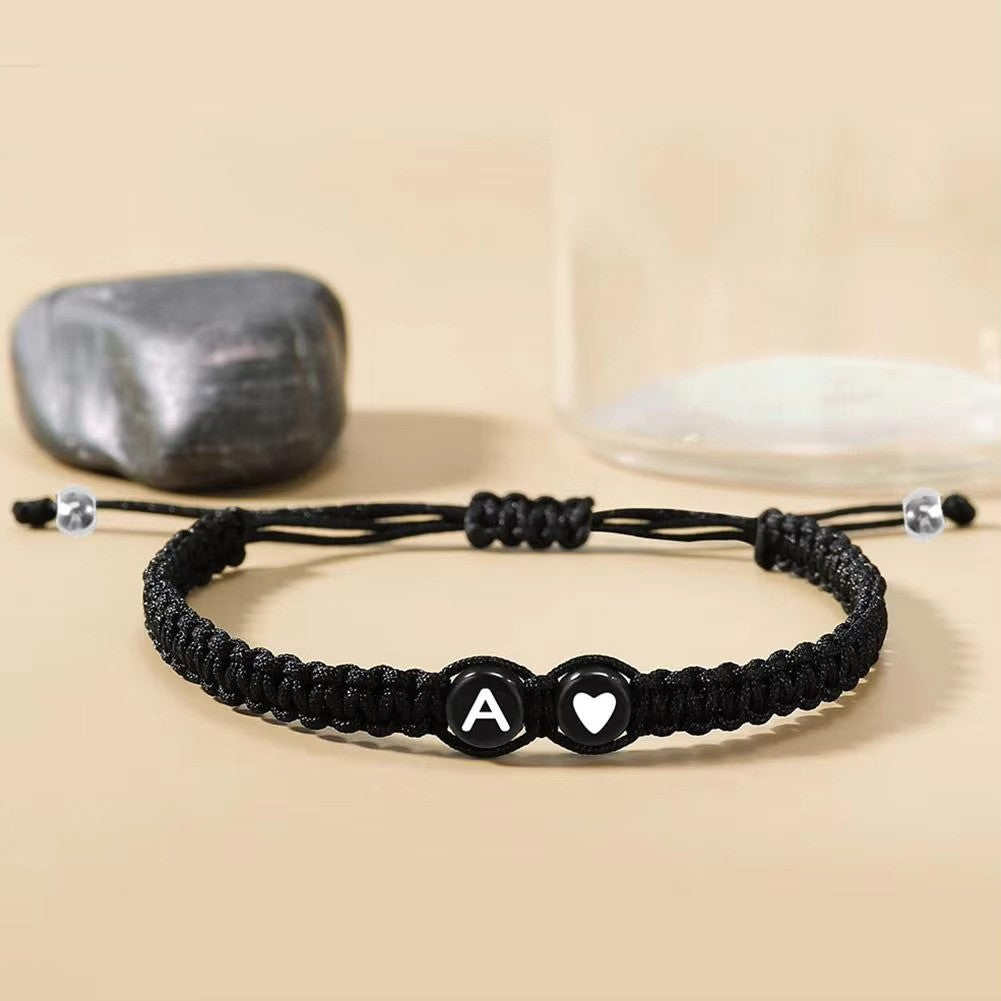 Initial Heart Couple Bracelet